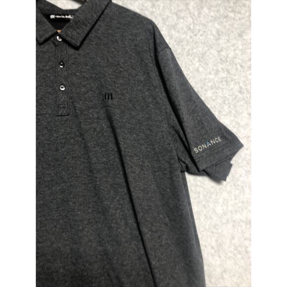 Travis Mathew Men's 3X Large Dark Gray Short Sleeve Polo Golf Logo On Sleeve - Picture 2 of 11